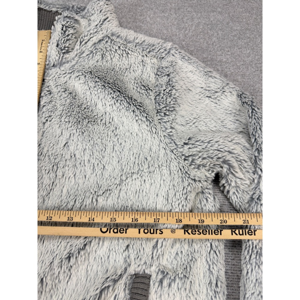 Patagonia Los Gatos Full Zip Fleece Jacket Womens Medium Grey White Bomber Mock - Picture 8 of 13